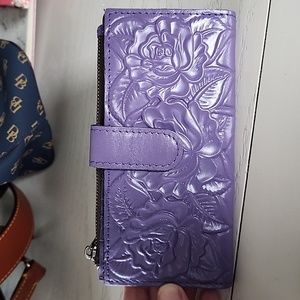 Patricia Nash tooled leather rose wallet